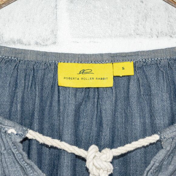 Roberta Roller Rabbit Cotton Chambray Boho top Size Small - Picture 2 of 10